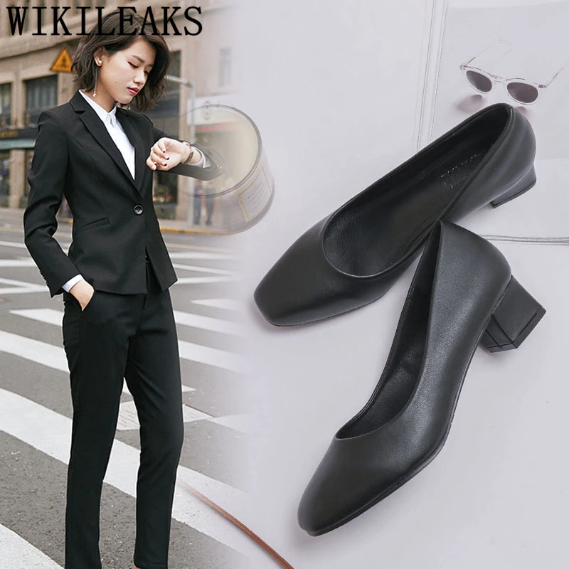 Ladies Office Shoes Black High Heels Elegant For Woman Low Formal Women Luxury Sapato Feminino Tacones | Обувь