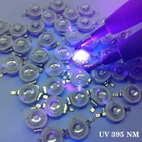 50pcslot 3w high power led uv light chip 395 400nm ultra violet bulbs lamp with 20mm pcb aluminum substrate