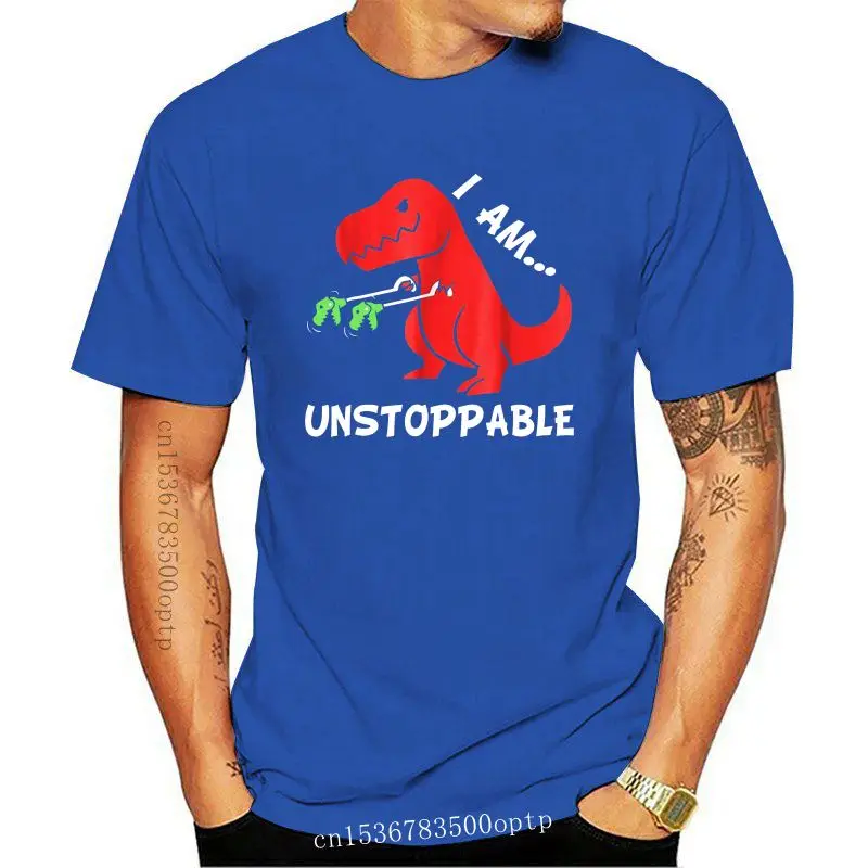 

T Rex Dinosaur I Am Unstoppable T Shirt Xmas 2021 Summer Men's Short Sleeve T-Shirt