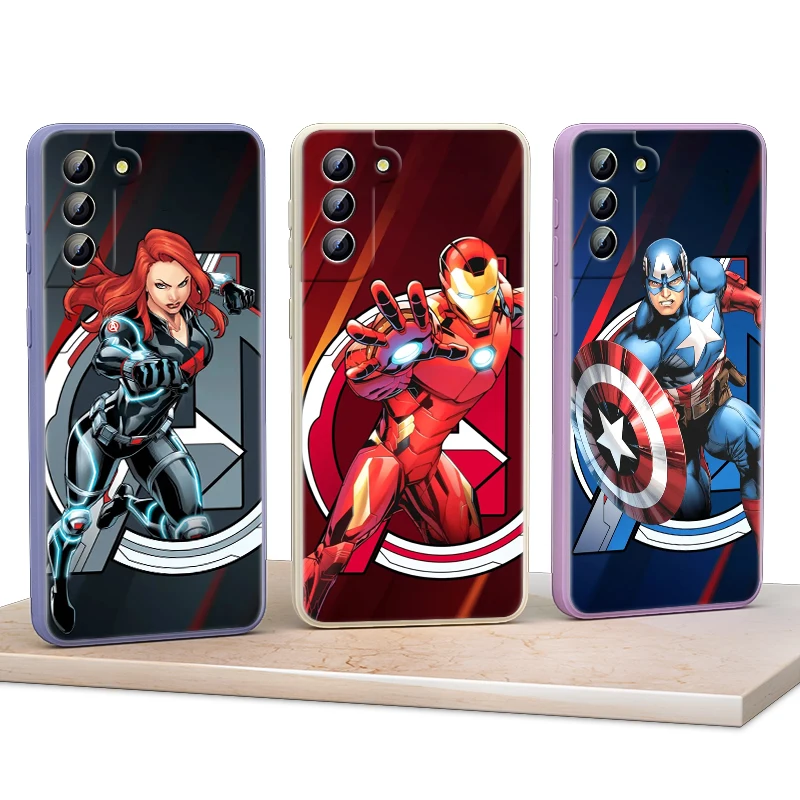 

Marvel Avengers Hero For Samsung Galaxy S21 S20 FE S10 Note20 Note10 Ultra Plus Lite Pro 5G Liquid Soft Phone Case