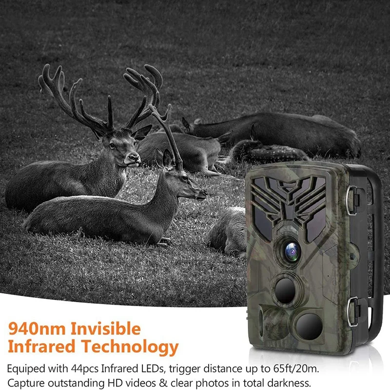 Продажа Камера для фотоловушки 24MP 1080P IP66 Водонепроницаемая игровая камера для наблюдения за дикой природой с ЖК-экраном 2,4 дюйма и обнаружением на 120...