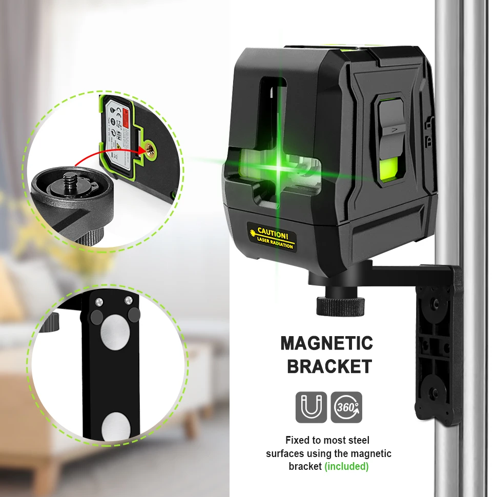 ce certificated fall protection palm cross lines laser level self leveling receiver ok level 360 rotary with magnetic bracket free global shipping