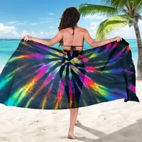 colorful neon tie dye sarong 3d printed towel summer seaside resort casual bohemian style beach towel