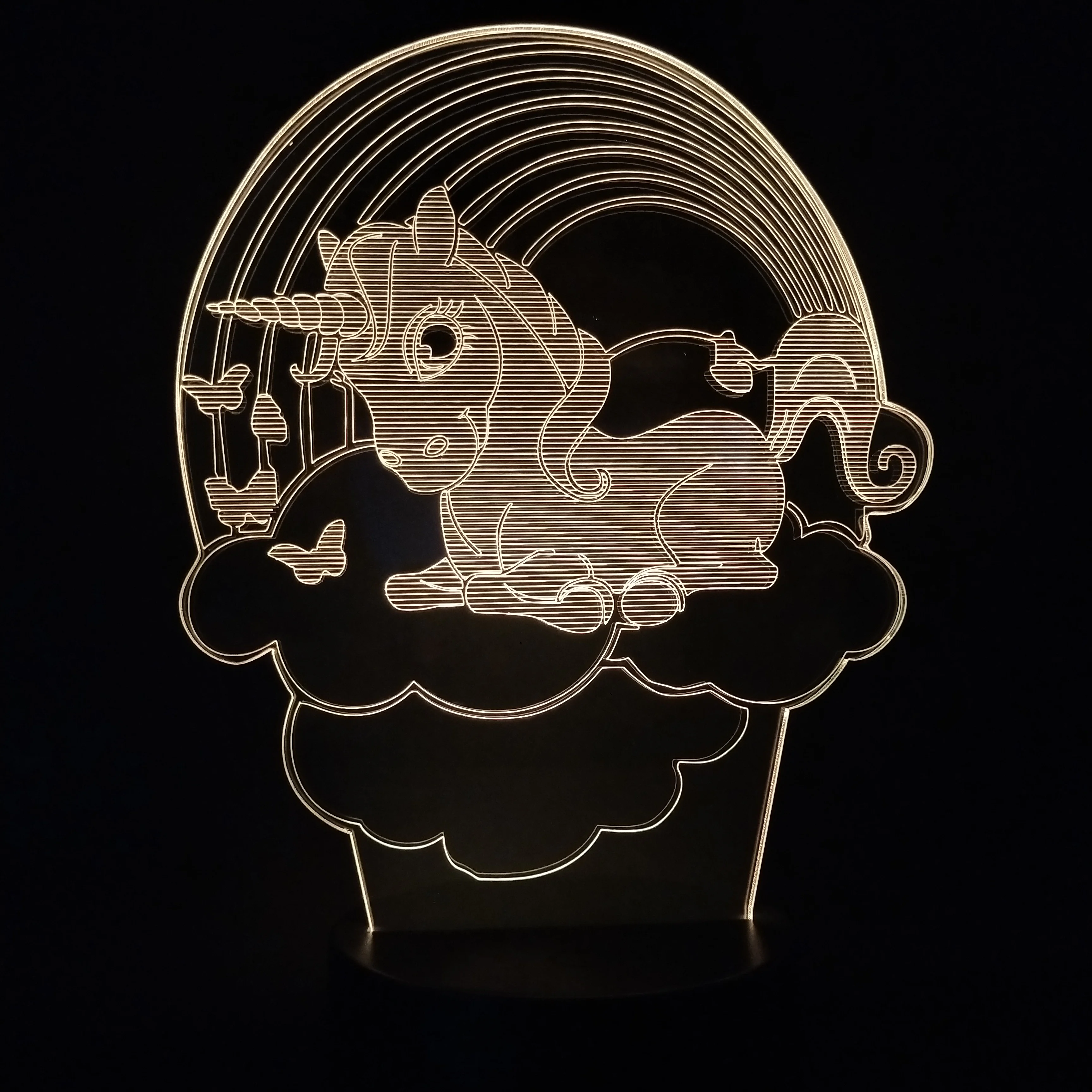 3D лампа в виде радужного единорога атмосфера Цвет меняется с пультом