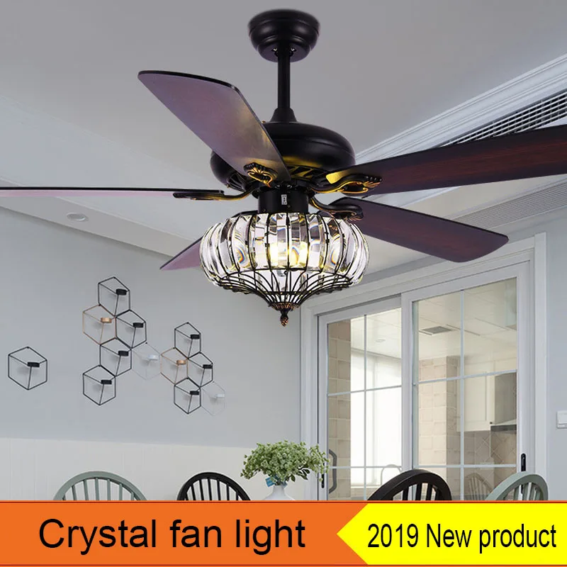 Потолочный вентилятор американский Хрустальный Невидимый домашний роскошный