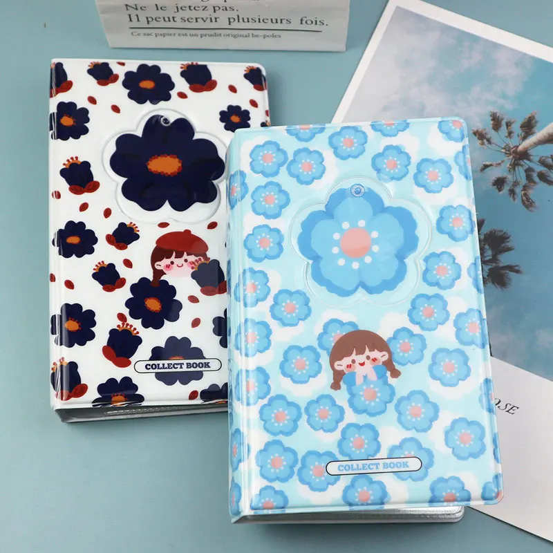 

Flower Cartoon Album Holds 120 Card Slots Photos Instax Album Photo Album PVC Photo Album Storage Book 3 Inch Photo Album