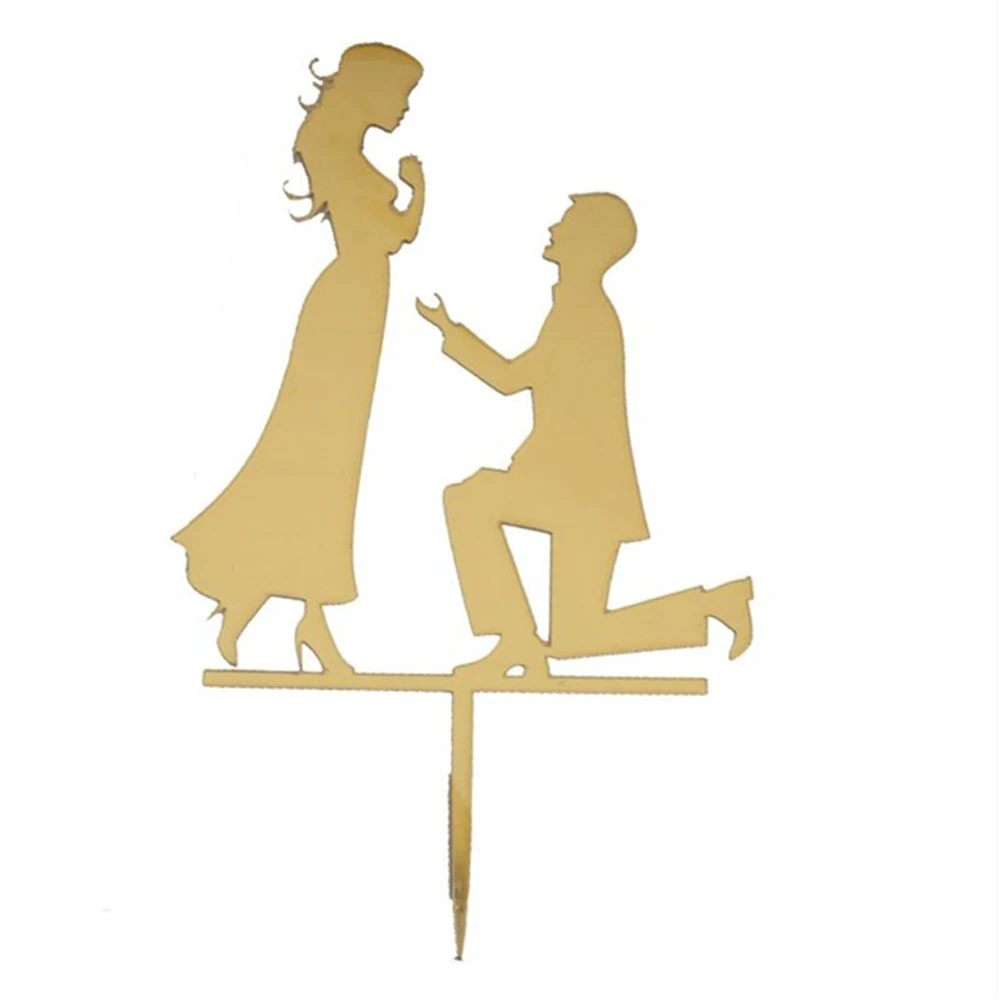 Креативные топперы для торта, жениха и невесты, Mr Mrs, украшения для свадебного торта, свадебные вечерние принадлежности, акриловые черные золотые топперы для торта