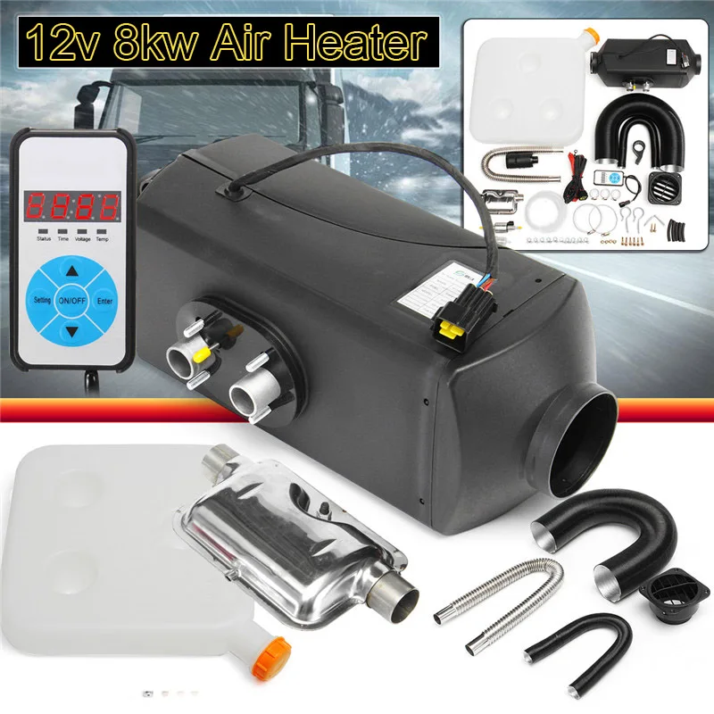 

8KW 12V/24V Air Diesel Fuel Heater 8000W Car Heater With Silencer +Romote for RV Truck Motor Home Boat Bus Motorhome+10L Tank