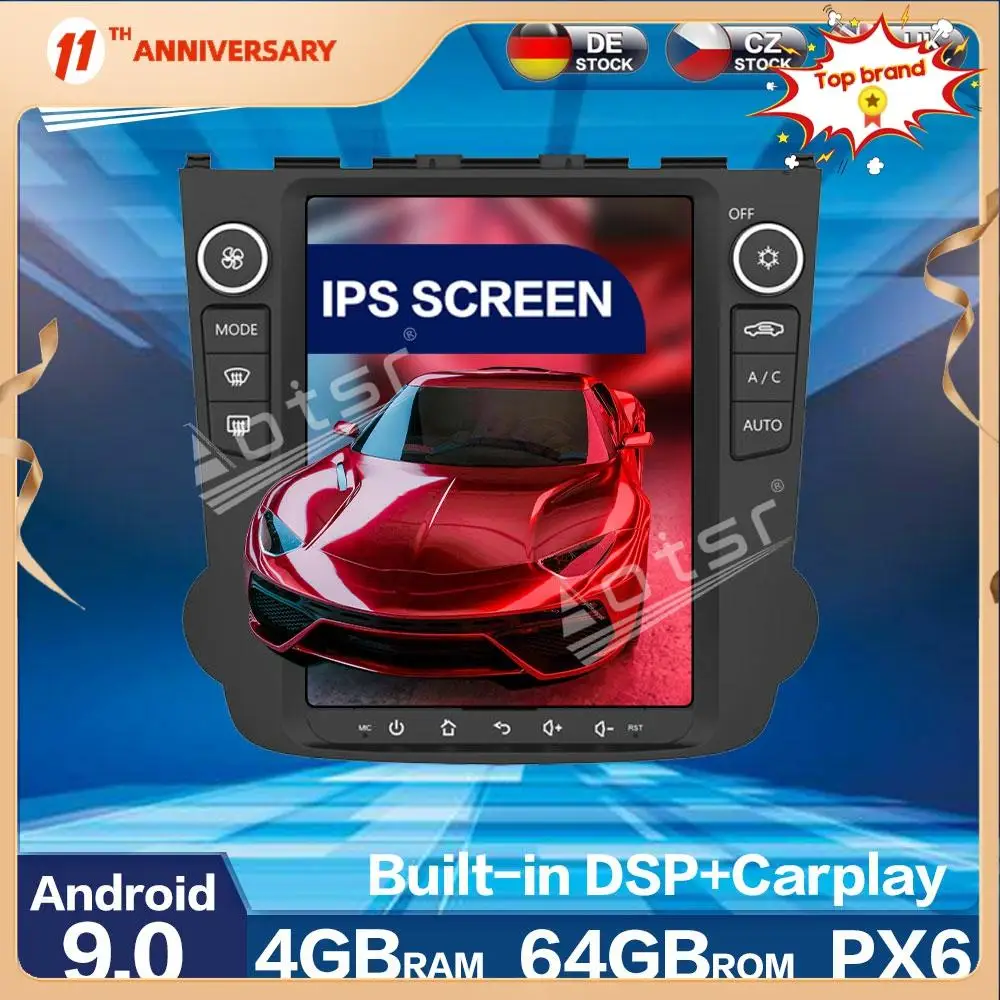 

For Honda CRV 2006 - 2011 PX6 Android 9.0 4G+64GB Car Radio Multimedia Player HD Vertical Screen Auto GPS Navigation DSP CARPLAY