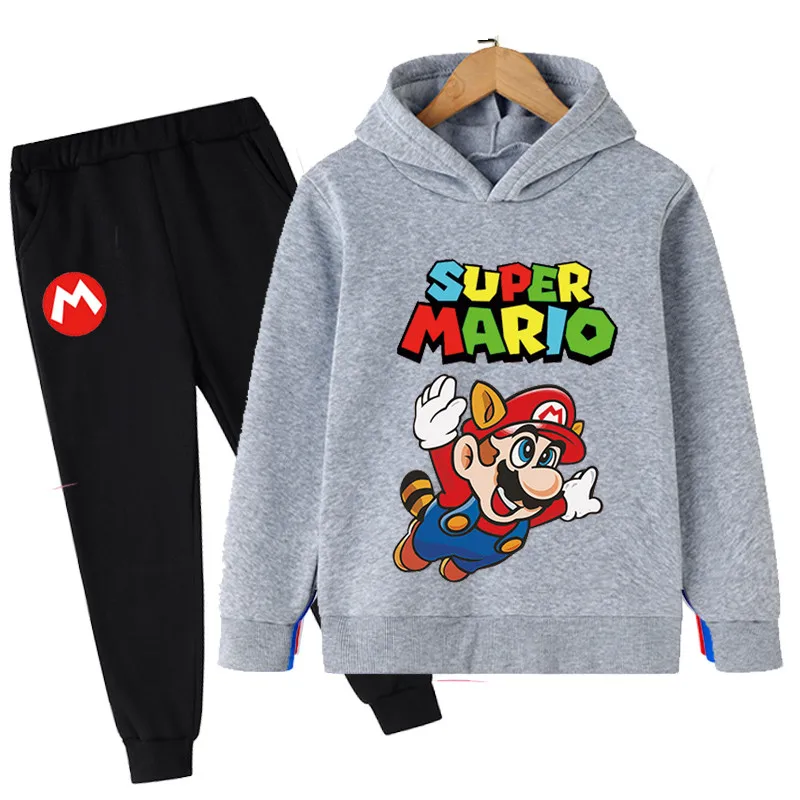 

Super Mario Children's Clothing Hoodie Men's Women's Sweatshirt Teen Blended Cotton Autumn Fleece Material Game Anime Clothing