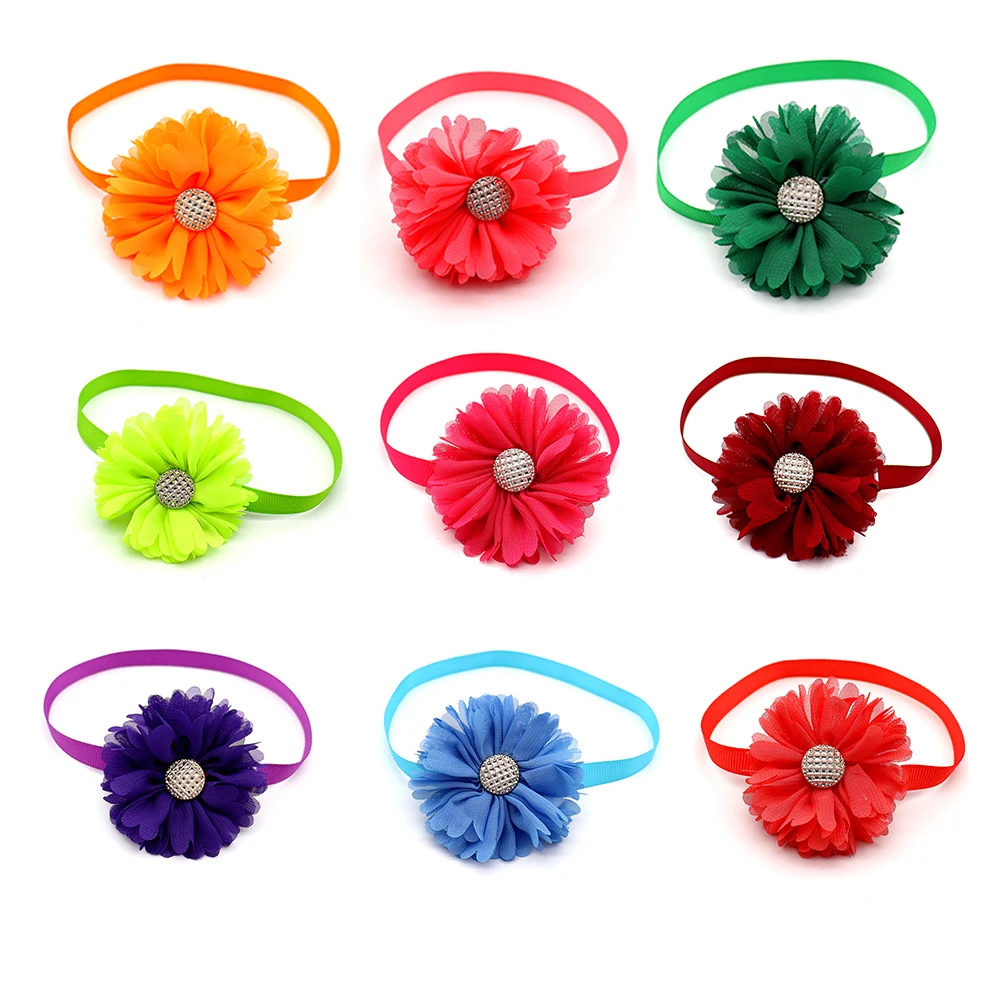 

50 шт., аксессуары для собак, весенний Цветочный стиль, собачий Кот, бантики, товары для собак, аксессуары для собак, галстук-бабочка