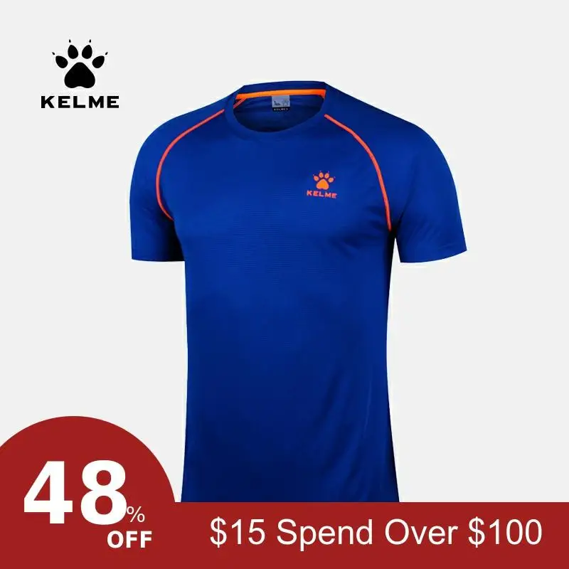 Летние мужские футболки KELME для бега, быстросохнущие, для спортзала, спорта, бодибилдинга, фитнеса, с коротким рукавом, футболки для тренировок, Джерси K099