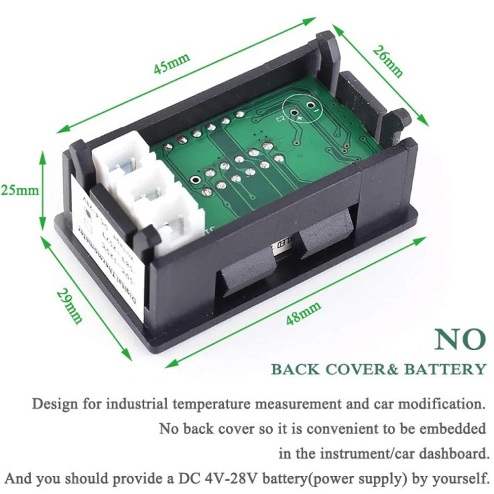 Цифровой термометр Автомобильный датчик температуры 4-28 В постоянного тока по