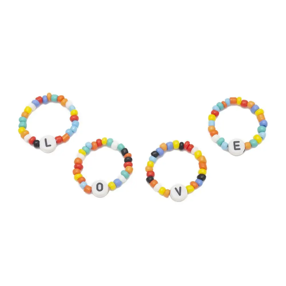 Однотонное кольцо с круглым камнем подвеска любовь растягивающиеся Кольца Набор