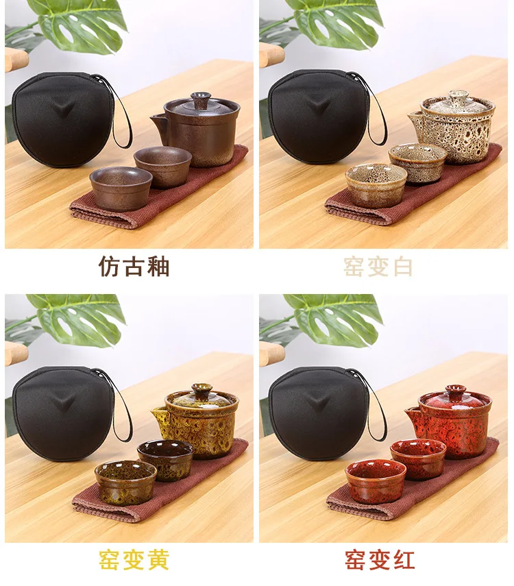 Керамические чайные горшки в стиле ретро чашки Gaiwan винтажная дизайнерская