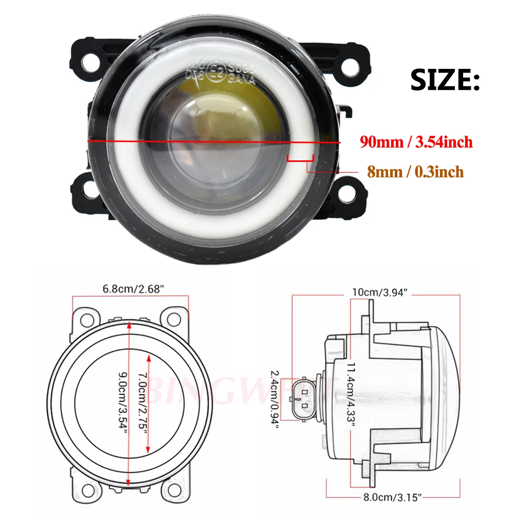 2PCS Car Accessories 30W LED Fog Light Angel Eye DRL Daytime Running H11 12V For M-itsubishi Outlander XL 2007-2013 | Автомобили и