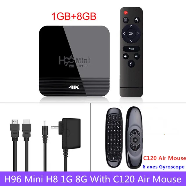 H96 мини H8 Android 9,0 ТВ приставка 2G 16G Rockchip RK3328A 1080p 4K BT Wifi Google Store Netflix H96 Mini 1G8G телеприставка PK Mi Box - Цвет: Белый