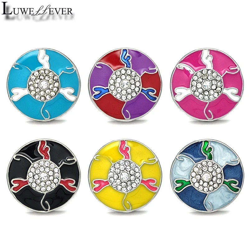 

New Component w478 Flower Crystal 18mm Metal Snap Button For Bracelet Necklace Interchangeable Jewelry Accessorie Findings