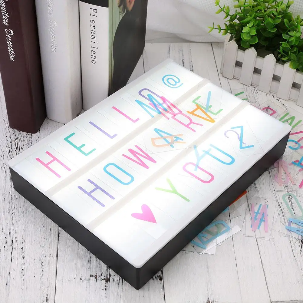 

Gifts Card Boxes 85pcs Letters A4 A4 LED Tool Cinema Lightbox Message Cards Board Lighting Letters Gift DIY Sign Light Boxes Up