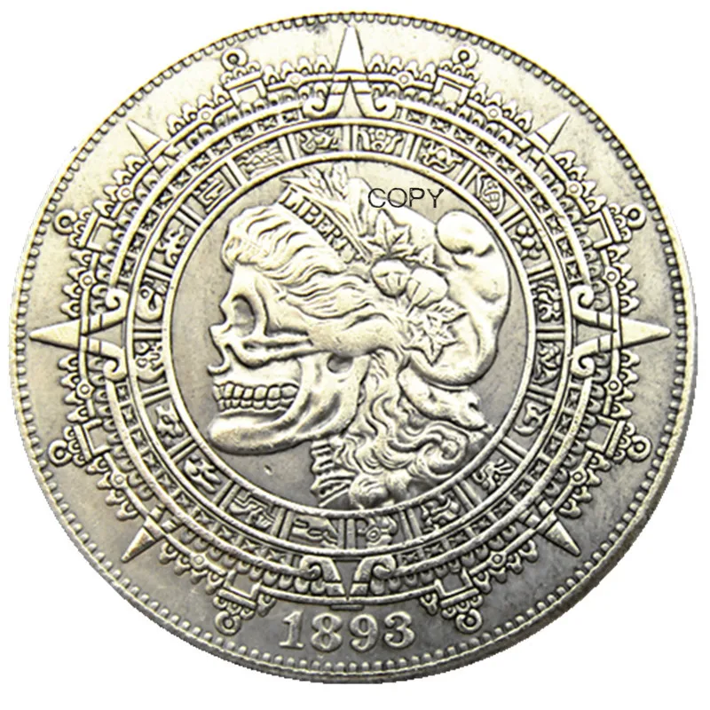

HB(165) США Хобо Морган доллар Череп Зомби Скелет посеребренные копии монет
