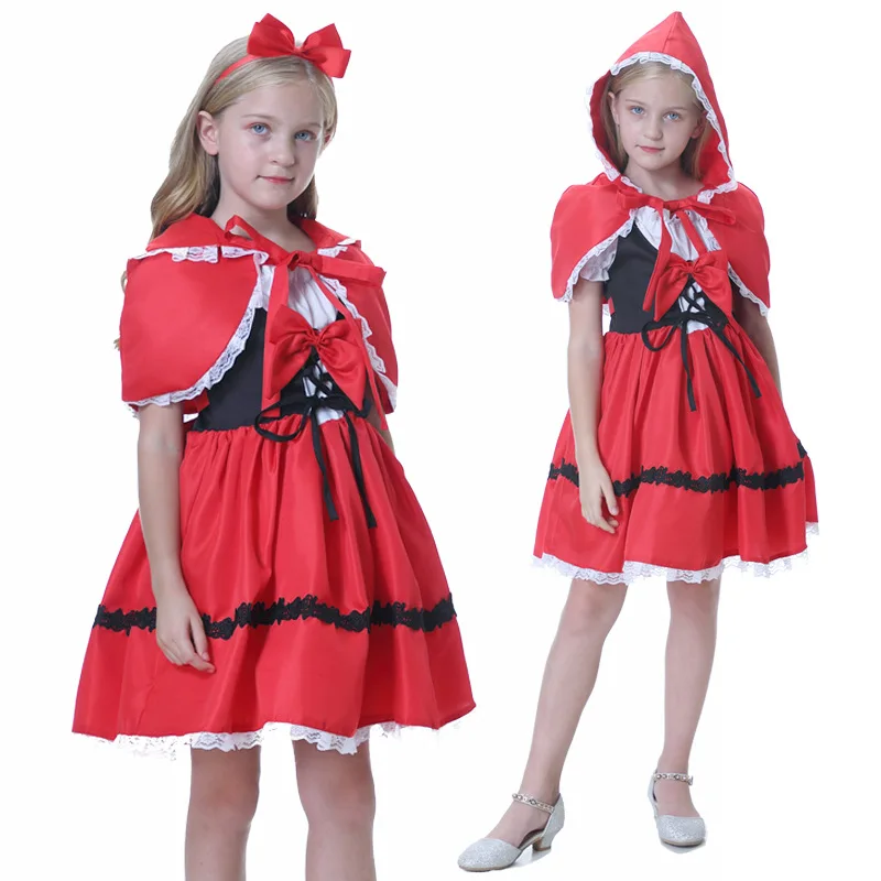 

Halloween children's Little Red Riding Hood Costume Cosplay role play show dress