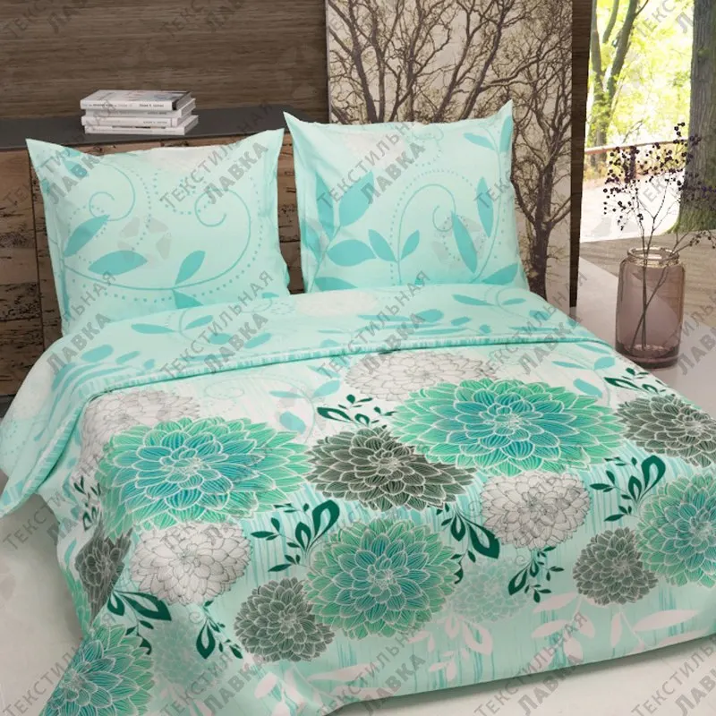 Комплект постельного белья &quotГеоргин мята&quot Семейный. Бязь 120 гр./кв.м.|Комплекты