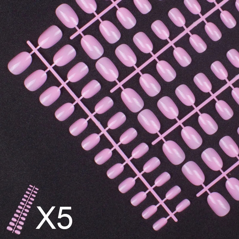 5 комплектов из 24 штук в комплекте круглые цветные накладные ногти полное