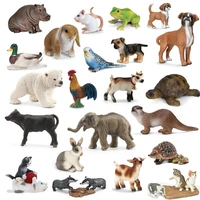original genuine wild life zoo jungle farm animals model series 2 rooster goat duck otter kids educational toy for children gift