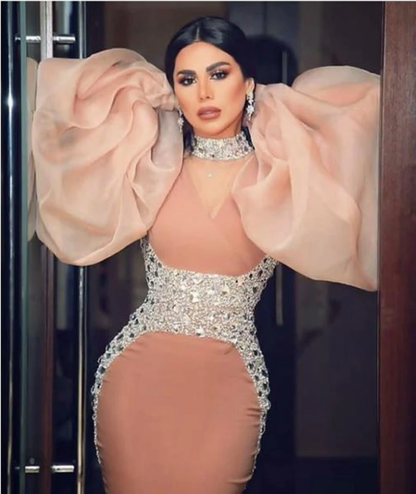 Вечернее платье Русалка 2020 с длинным рукавом для женщин в турецком розовом