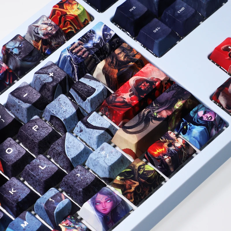 

108 Keys Mechanical Keyboard Cartoon PBT Keycaps Warcraft WOW Teclado Gamer Dye-subbed DIY Mx Switch Keycap Custom Gaming Cherry