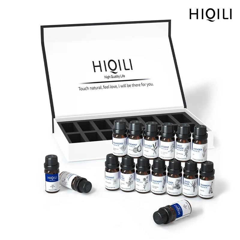 

HIQILI 16*10 мл лучший подарочный набор эфирных масел для диффузора, увлажнителя, массажа, ароматерапии кожи парфюм для волос сделай сам