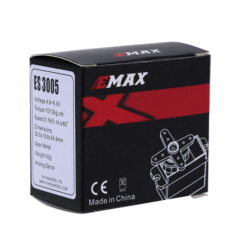 4 шт. оригинальный EMAX ES3005 металлический аналоговый Servo42g водонепроницаемый