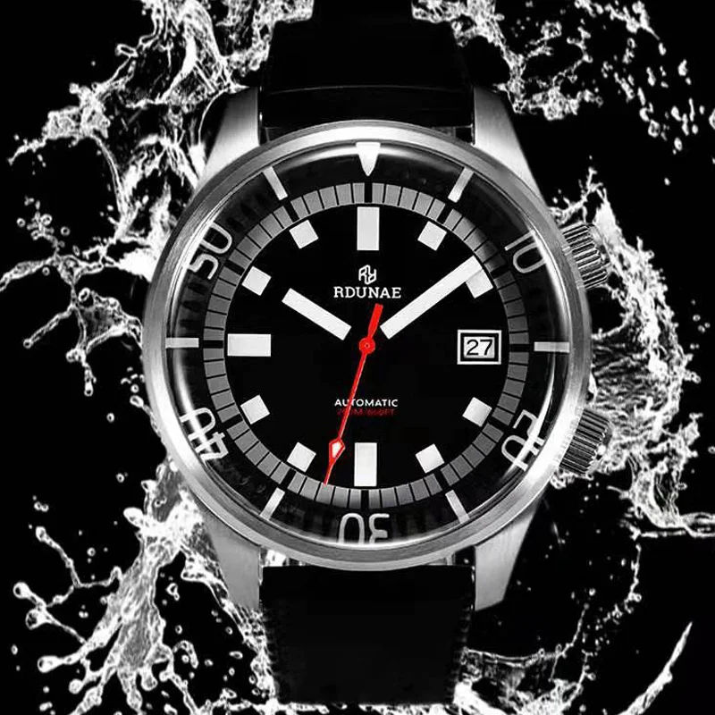 Мужские часы Rdunae для дайвера светящиеся с сапфировым кристаллом NH35 мужские