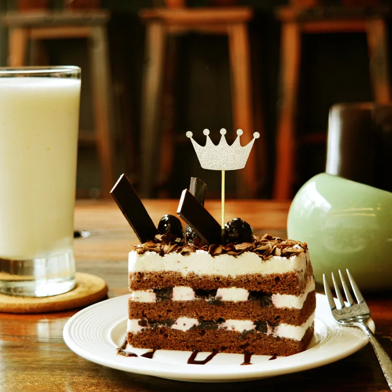 20 шт. золотые блестки корона принцессы торт Топпер сувениры вечеринка мерцающий