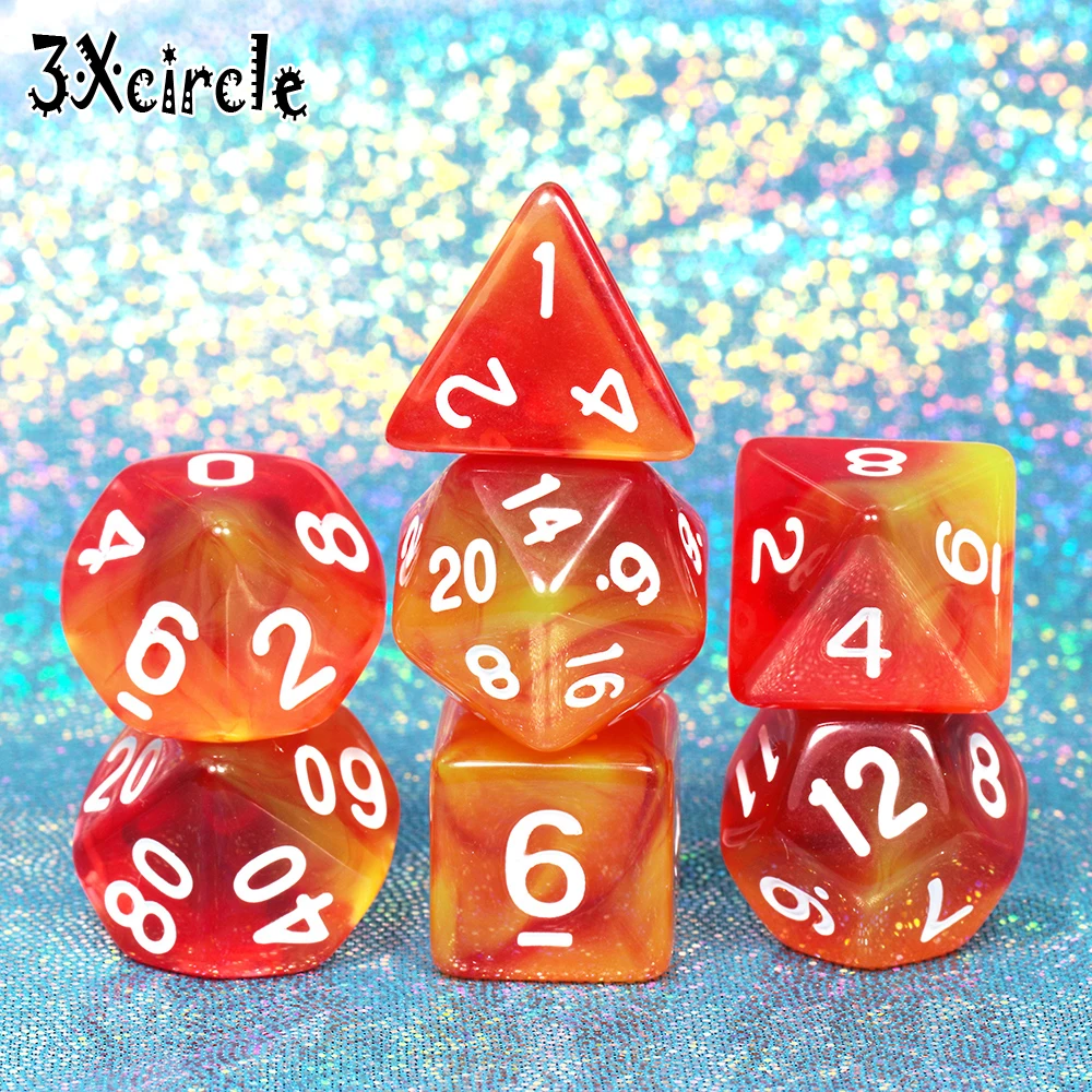 7 шт. полупрозрачные кости для настольных игр|Кубики| |