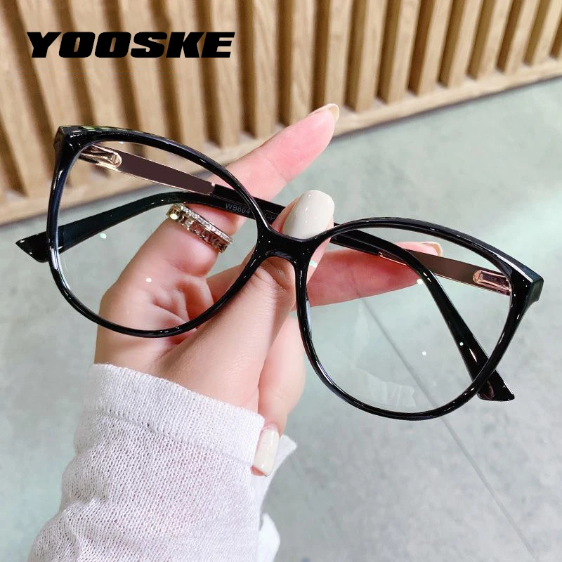 

Оправа для очков YOOSKE кошачий глаз с защитой от синего света, модные женские оптические очки TR90, женские очки по рецепту для близорукости, 2021