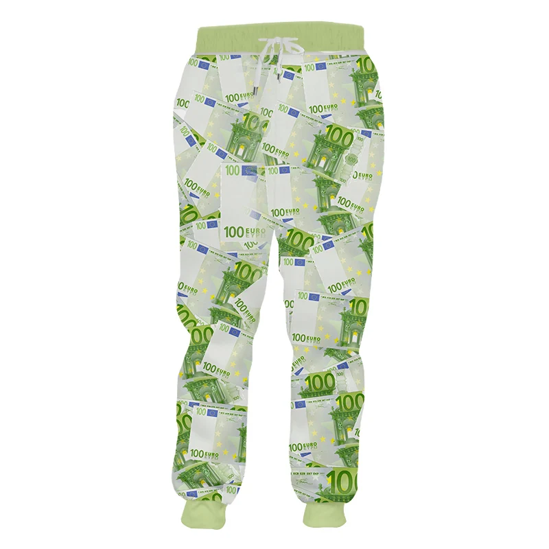 

CJLM 3D Digital Print Euro Currency Graffiti Money Jogger Funny Pants Men's Plus Size Harajuku Sports Pants Dropship Wholesale