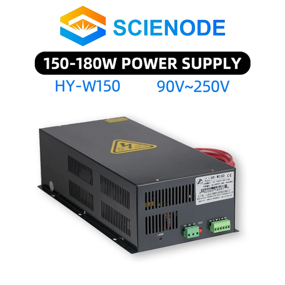 

Scienode 150-180W CO2 Laser Power Supply for CO2 Laser Engraving Cutting Machine HY-W150 110V & 220V T / W Series Laser Tube