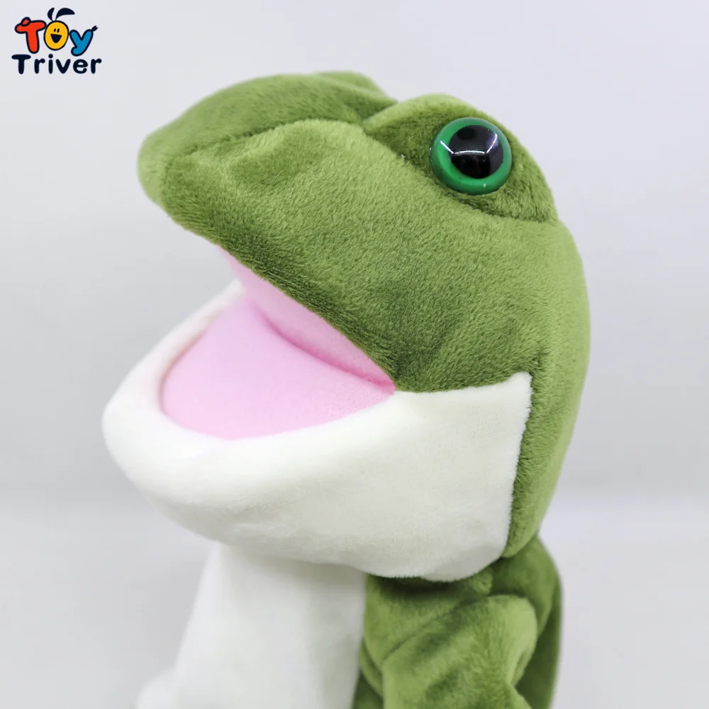 Кавайная Зеленая лягушка Ручные куклы плюшевая игрушка мягкая кукла детские