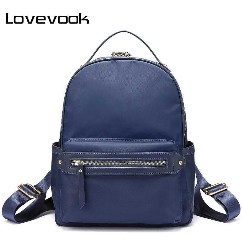 Женский рюкзак LOVEVOOK, школьный портфель для девочки, маленькая повседневный сумка в руках для школы и путешествия, водонепроницаемый синий рюкзак из оксфорда