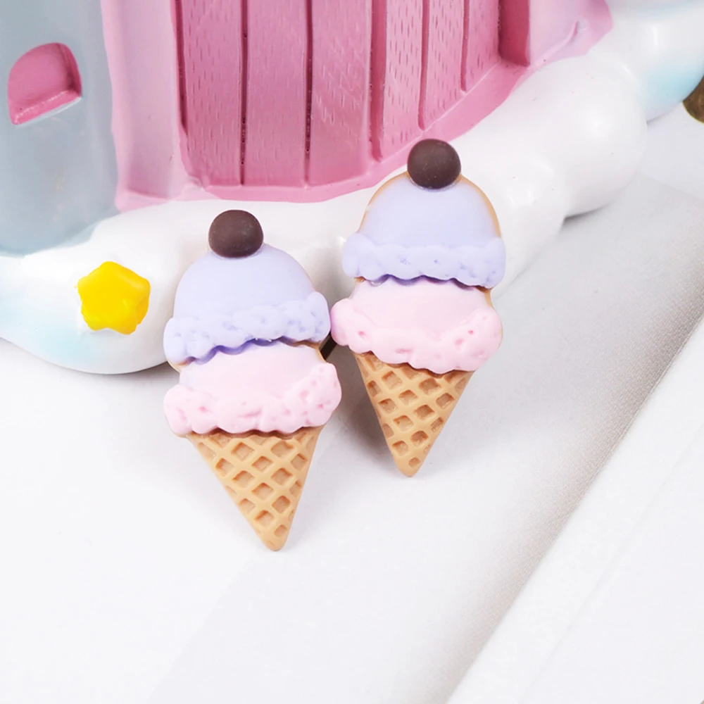 

10 Pcs/lot Resin Simulation Ice Cream Slime Fluffy Charm Filler Children's Creative Toys Kids Interactive Tools Clay Mould