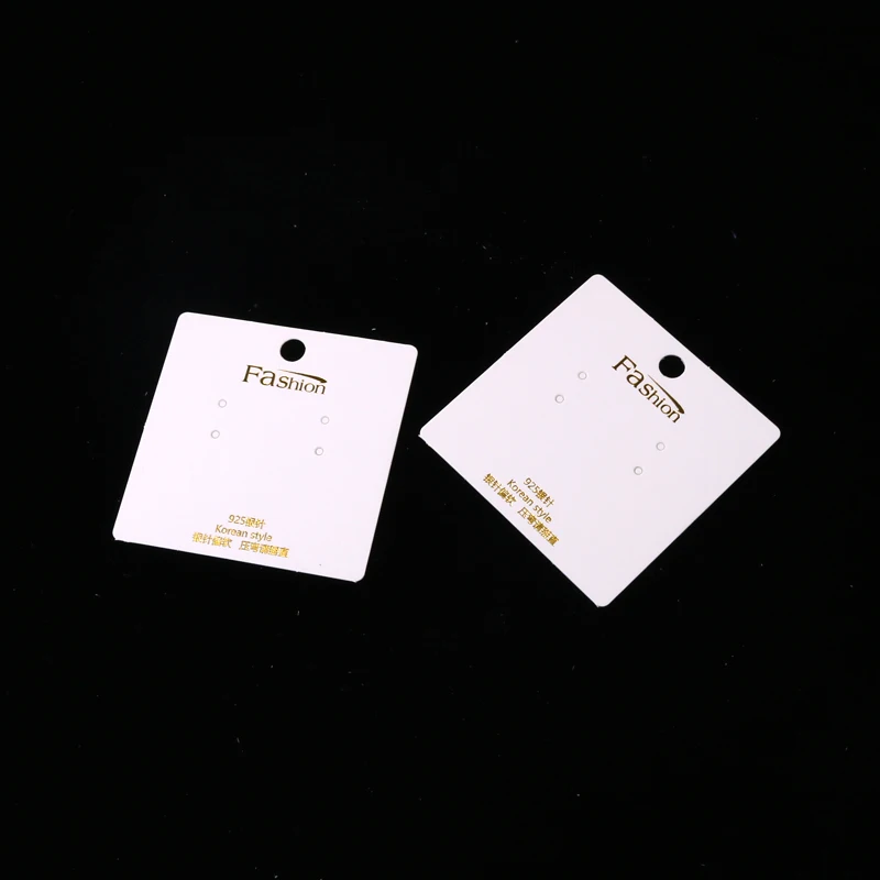 50PCS 7*7CM Golden Fashion Jewelry Counter Display Earring Card White Paper Studs Drop Packaging Cards Thick Hang Tag - купить по