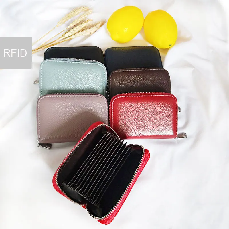 Женская визитница с рчид из натуральной кожи унисекс кошелек для мелочи сумка