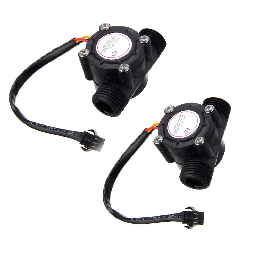 

2PCS DC 5-24 V Water Flow SensorFlowmeter Hall Flow Sensor Water Control Liquid Flow 1-30L/min Sensor Switch Hall Flowmeter