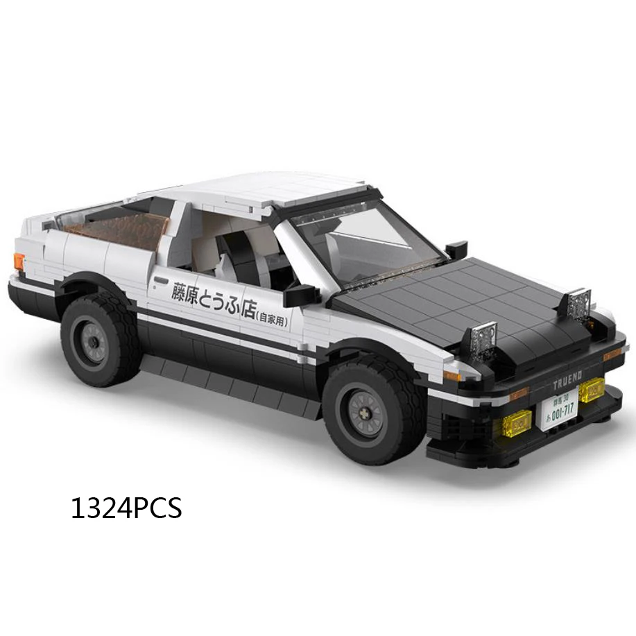 

Technical Build Block 1:12 Scale Racing Anime Initial D Japan Toyo Ae86 Trueno Model 2.4ghz Radio Remote Control Car Brick Toy