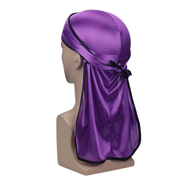 

New Luxury Men's Silky Durags Bandana Turban Hat Wigs Doo Men Satin Durag Biker Headwear Headband Pirate Hat Hair Accessories