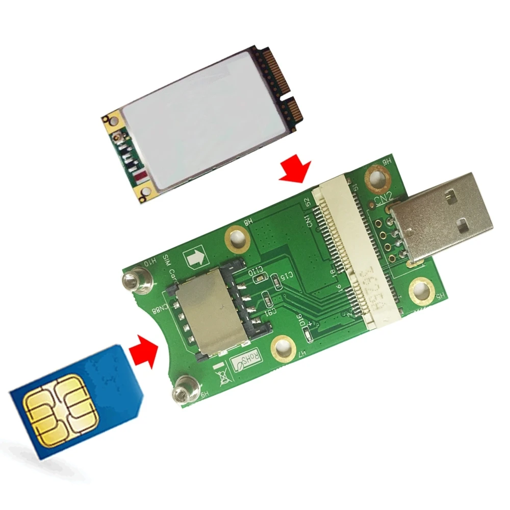 Mini PCI E к USB адаптер карта PCi 2 0 W/ SIM Слот для WWAN/LTE модуль 3G/4G отвертка|Компьютерные