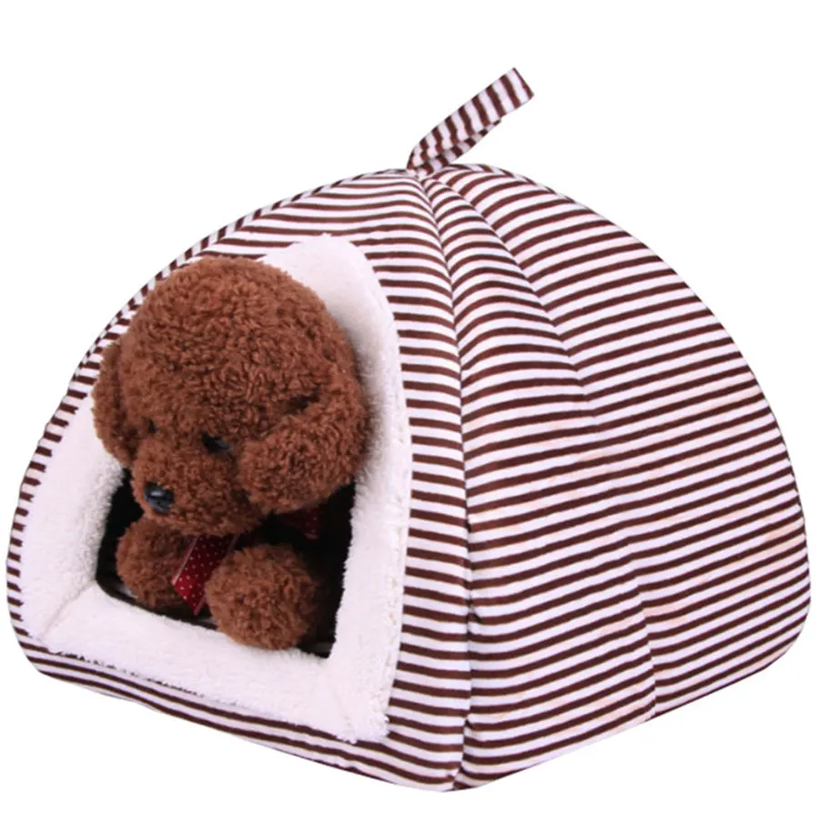 Собака дом складной Рисунок в полоску из хлопка с рисунком кота и собаки кровать