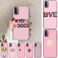 cute dog paw style phone case for xiaomi redmi 11 lite 9c 8a 7a pro 10t 5g anime cover mi 10 ultra poco m3 x3 nfc 8 se cover