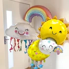 1 шт. Солнце Луна смайлик Радуга Белое Облако фольгированные шары для детского дня рождения украшение для вечеринки Baby Shower детская игрушка Гелиевый шар